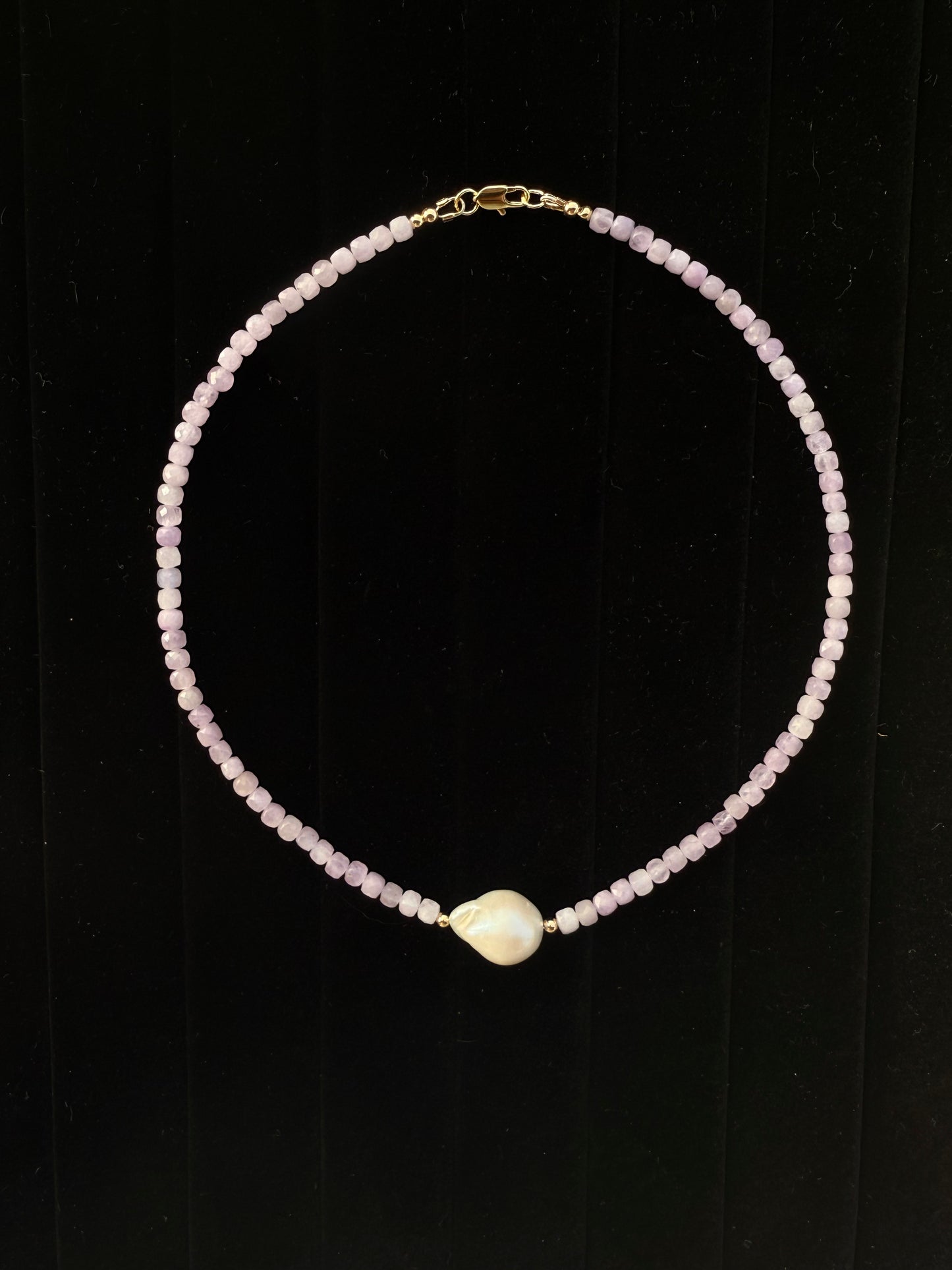 Kunzite and Baroque Pearl